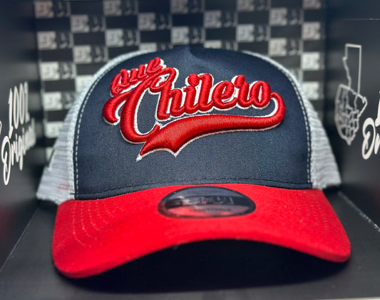 Gorra malla blanca Que Chilero rojo